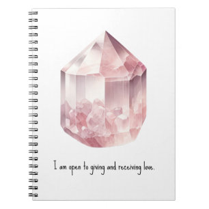 Cuaderno Rosa Rosa Quartz Crystal Love Spell Magic