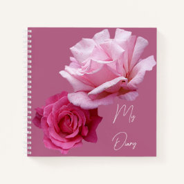 Cuaderno rosa rosa rosa bonito floral simple elegante diver