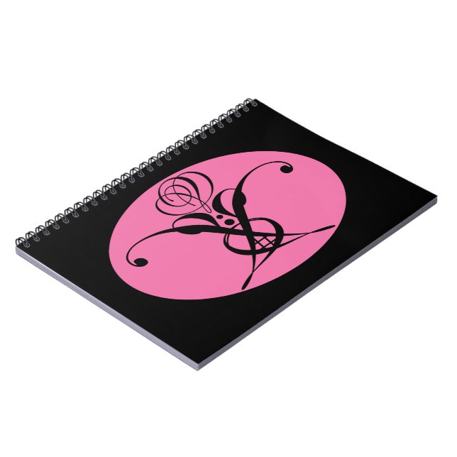 Cuaderno Rosa Rosa y Flourier Negro retro (Lado Izquierdo)