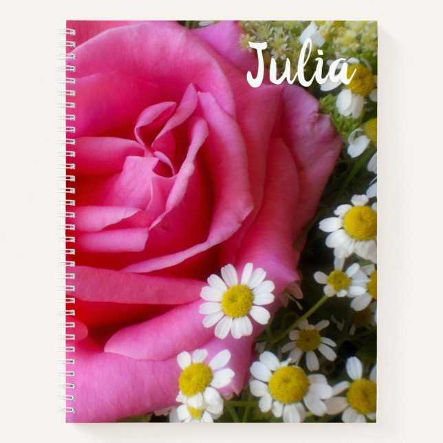 Cuaderno Rosa rosado caliente y foto en blanco (Anverso)