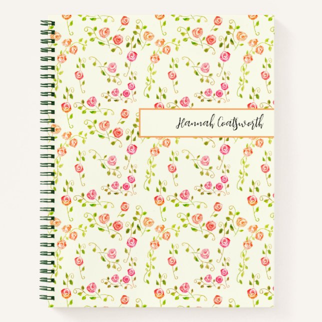 Cuaderno Rosa Roses Roses Roses Roses Roses Elegantes Vinta (Anverso)