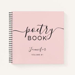 Cuaderno Rosa Rubor Negro Script Tu Nombre Poesía
