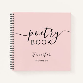 Cuaderno Rosa Rubor Negro Script Tu Nombre Poesía