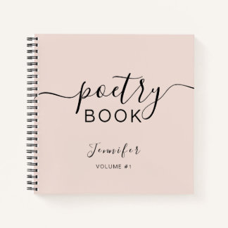 Cuaderno Rosa Rubor Negro Script Tu Nombre Poesía