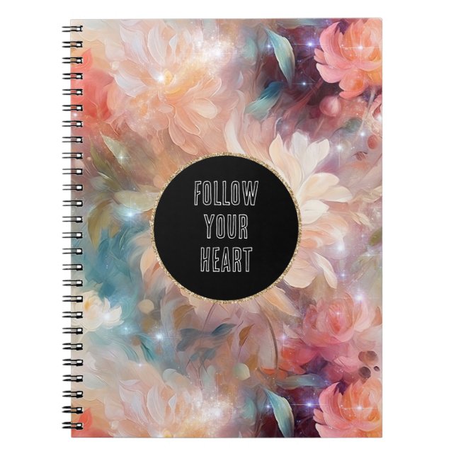 Cuaderno Rosa Rubor Peach Naranja Floral (Frente)
