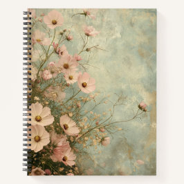 Cuaderno Rosa Schmuckkörbchen Vintage Kosmeen Nostalgie