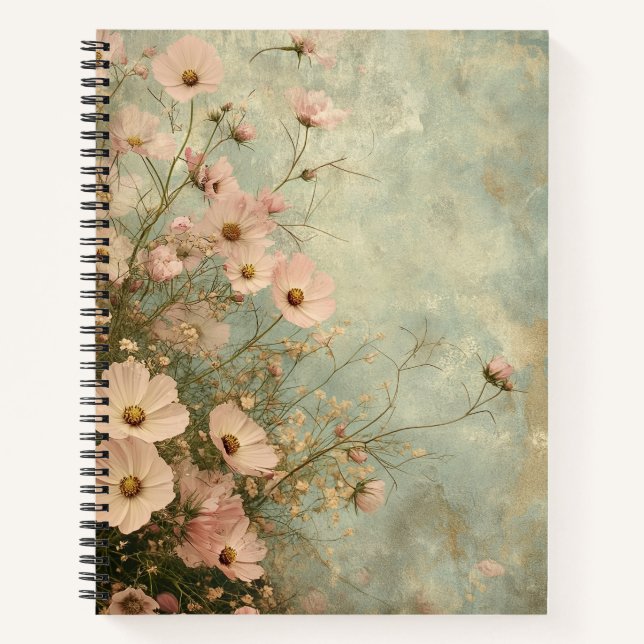 Cuaderno Rosa Schmuckkörbchen Vintage Kosmeen Nostalgie (Anverso)