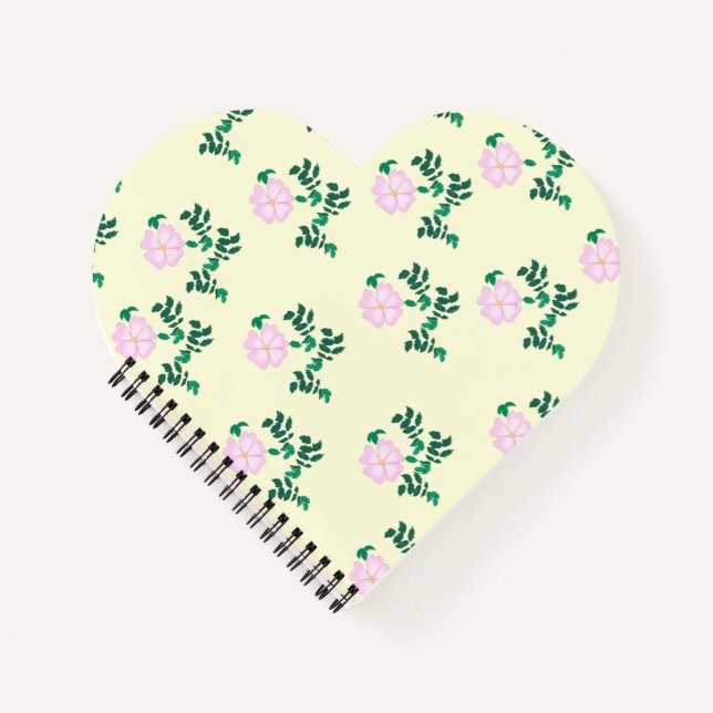 Cuaderno Rosa silvestre rosa Pastel Forma de la flor (Anverso)