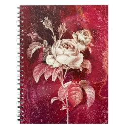 Cuaderno ROSA sobre fondo rojo