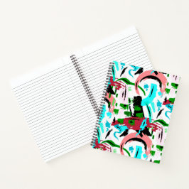 Cuaderno Rosa y aqua abstracto