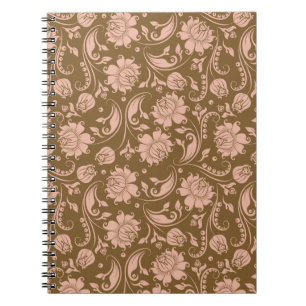 Cuaderno Rosa y estampado de flores de Brown