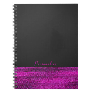 Cuaderno Rosa y gris glam moderno con lentejuelas chic eleg