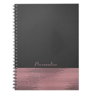 Cuaderno Rosa y gris moderno glamour lentejuelas chic elega