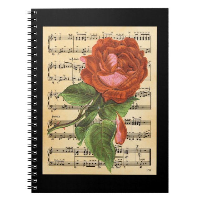 Cuaderno Rosa y Música Rojas Vintage (Frente)