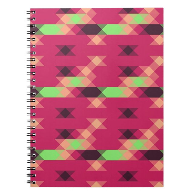 Cuaderno rosa y verde geométrico (Frente)
