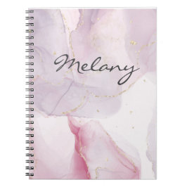 Cuaderno Rosa y violeta con nombre