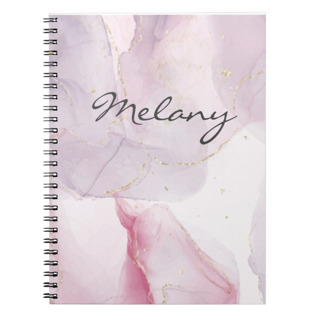 Cuaderno Rosa y violeta con nombre (Frente)