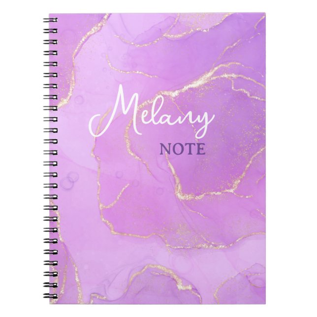 Cuaderno rosa y violeta con nombre (Frente)