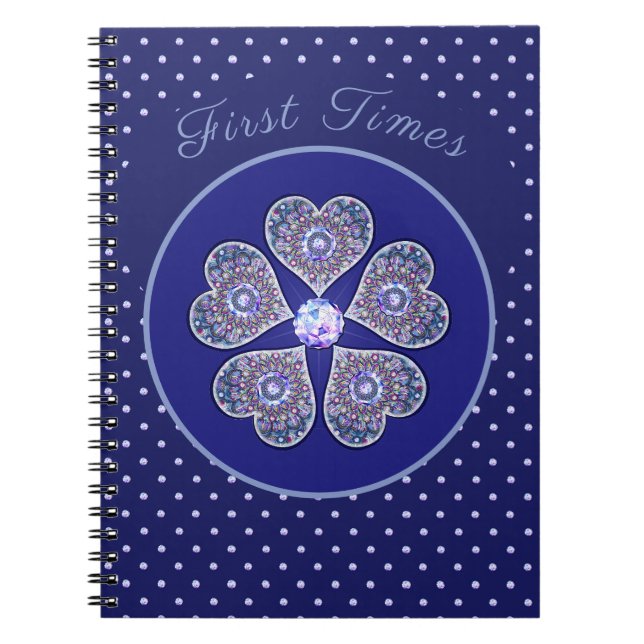 Cuaderno Rosace azul o rojo para bebé y niño (Frente)