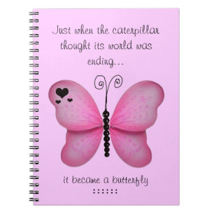 Cuaderno rosado de la mariposa