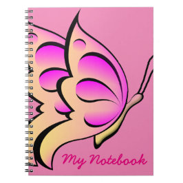 Cuaderno rosado de la mariposa