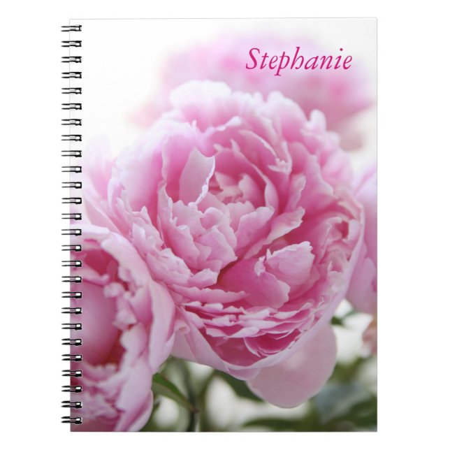 cuaderno rosado de los peonies (Frente)