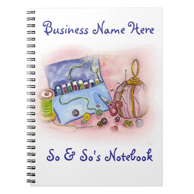 Cuaderno rosado del equipo de costura (Frente)