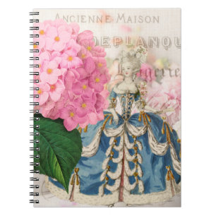Cuaderno rosado del francés del Hydrangea de Marie