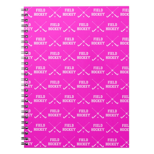 Cuaderno rosado del hockey hierba (Frente)