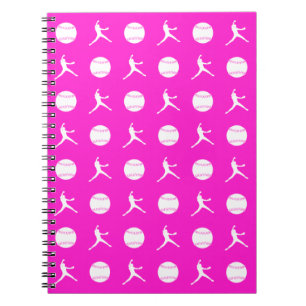 Cuaderno rosado del modelo de Fastpitch