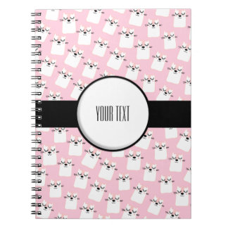Cuaderno rosado del modelo del gato