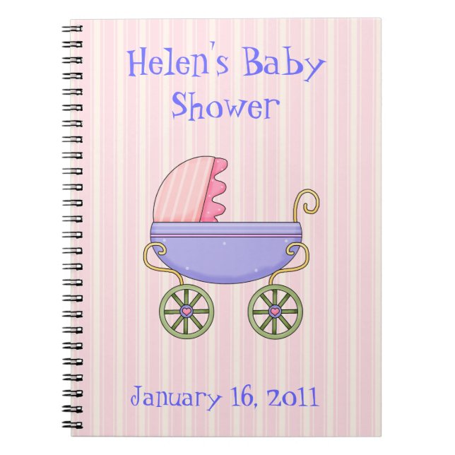 Cuaderno rosado dulce de Baby Shower (Frente)