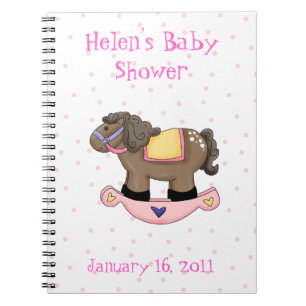 Cuaderno rosado dulce de Baby Shower del caballo