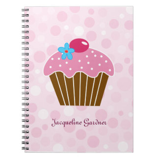 Cuaderno rosado dulce de la magdalena