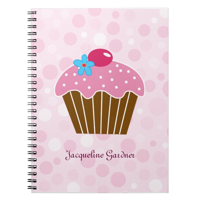 Cuaderno rosado dulce de la magdalena (Frente)