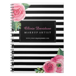 Cuaderno rosado elegante adaptable de los rosas