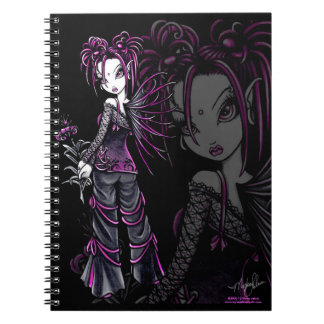 Cuaderno rosado gótico de la hada de la flor del