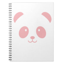 Cuaderno rosado lindo y mimoso de la panda