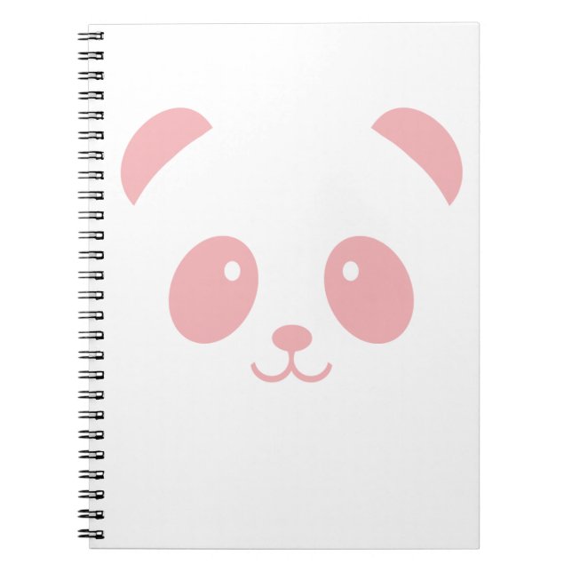 Cuaderno rosado lindo y mimoso de la panda (Frente)