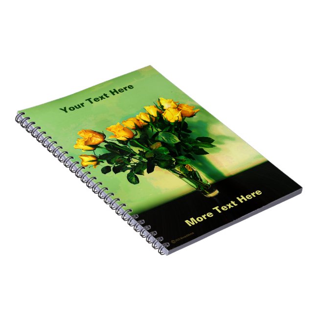 Cuaderno Rosas amarillas contra la pared verde (Lado Derecho)