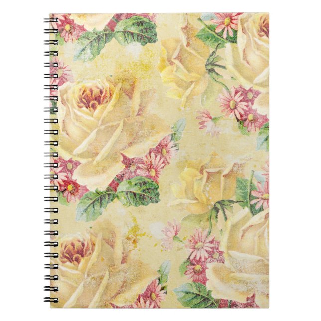 Cuaderno Rosas amarillas y margaritas rosas (Frente)