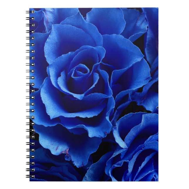 Cuaderno Rosas azules flor flor romance (Frente)