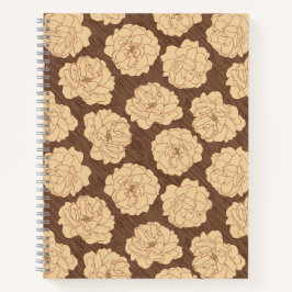 Cuaderno Rosas barrocos de nogal marrón - sin costuras.
