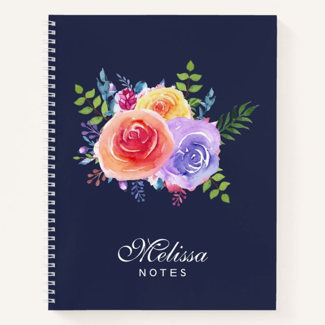 Cuaderno Rosas de acuarela Floral Bouquet (Anverso)