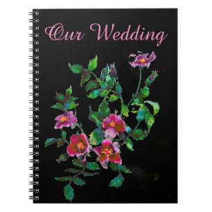 Cuaderno Rosas de acuarela magenta rosa de color rosa