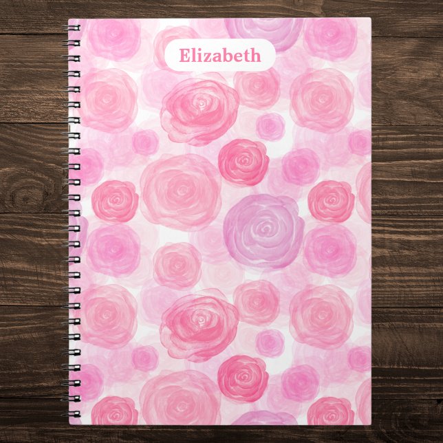 Cuaderno Rosas de acuarela personalizados (Subido por el creador)