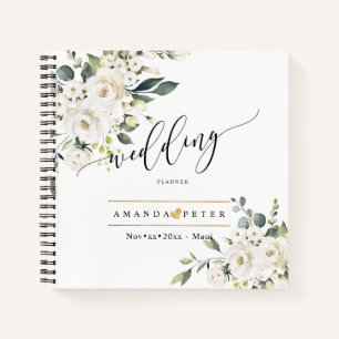 Cuaderno Rosas de alabastro en acuarela boda elegante