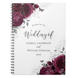 Cuaderno Rosas de Borgoña planificador de bodas plateadas