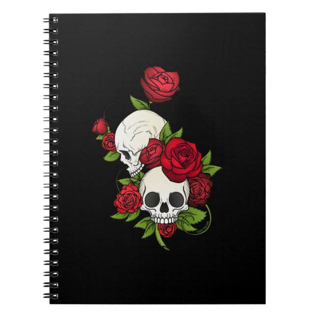 Cuaderno Rosas de cráneo Día de Muertos (Frente)
