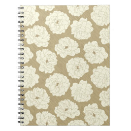 Cuaderno Rosas de crema en el beige dorado - patrón sin fis